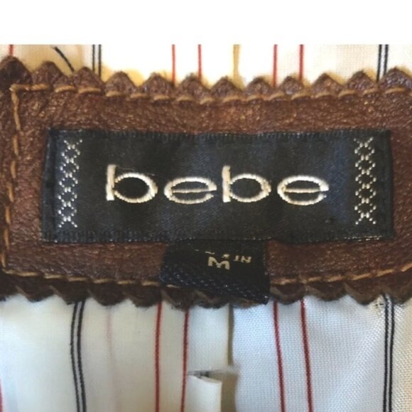 Bebe Leather Brown Jacket size Medium - Picture 4 of 5